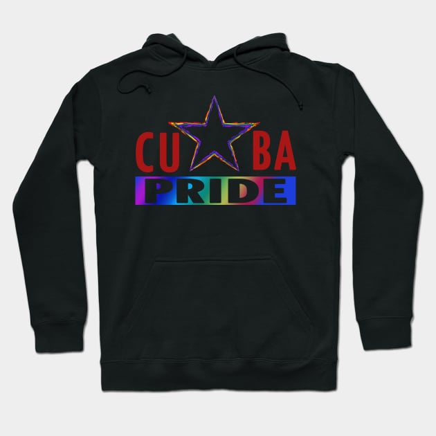 Cuba Gay Pride Star Rainbow Hoodie by pavelrmata